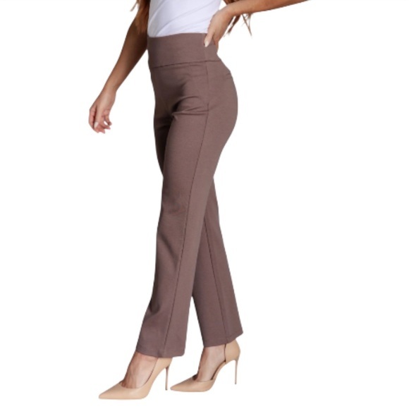 Dear Scarlett Pants - Dear Scarlett Magic Straight Leg Pants in Dark Mocha